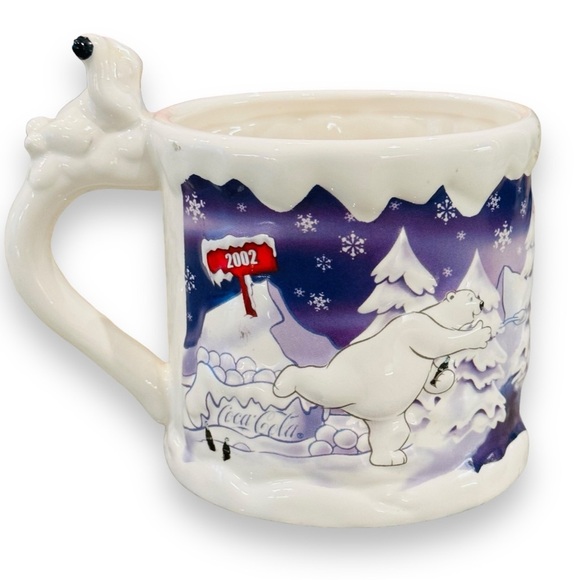 Vintage Coca-Cola Winter 2002 Polar Bear 21 oz Mug by Houston Harvest - Picture 1 of 5